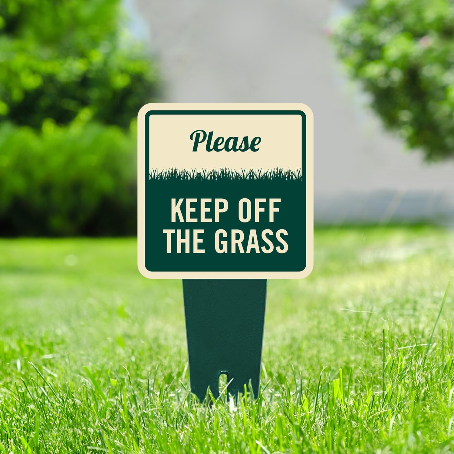 6×12 Inch Please Keep Off The Grass Yard Stake Sign 120 mil Aluminum Composite