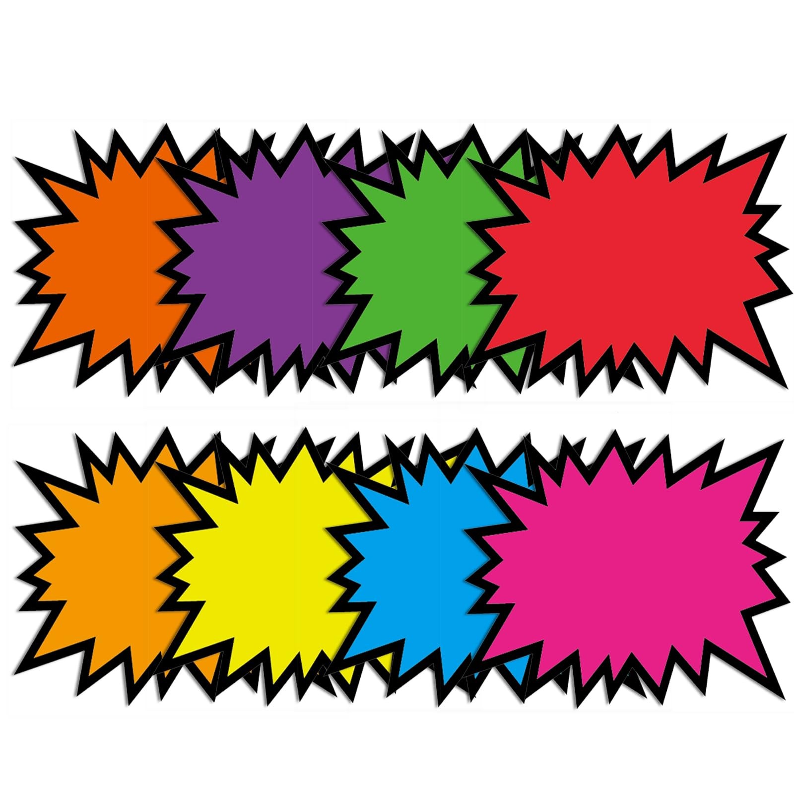 5.5x7Inch 80Pieces Fluorescent Neon Signs,Burst Star cutouts Signs for Retail…
