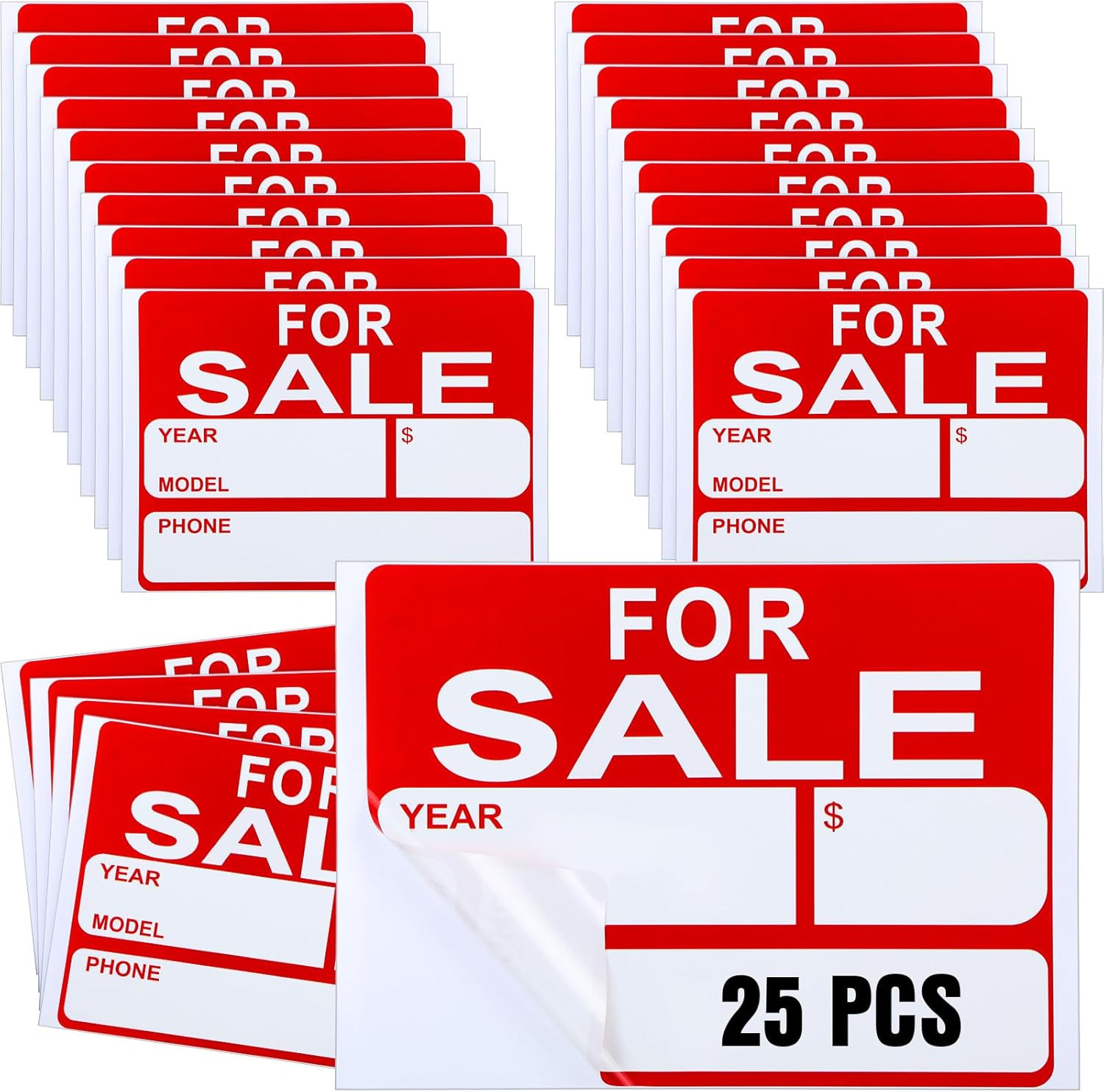 25 Pcs for Sale Signs for Car 9 X 12 Inches Sale Signs Vehicle, Houses Sales Wat