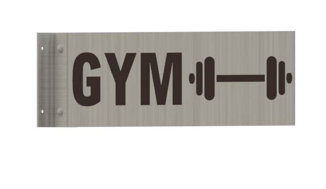 Gym Sign -Two-Sided/Double Sided Projecting, Corridor