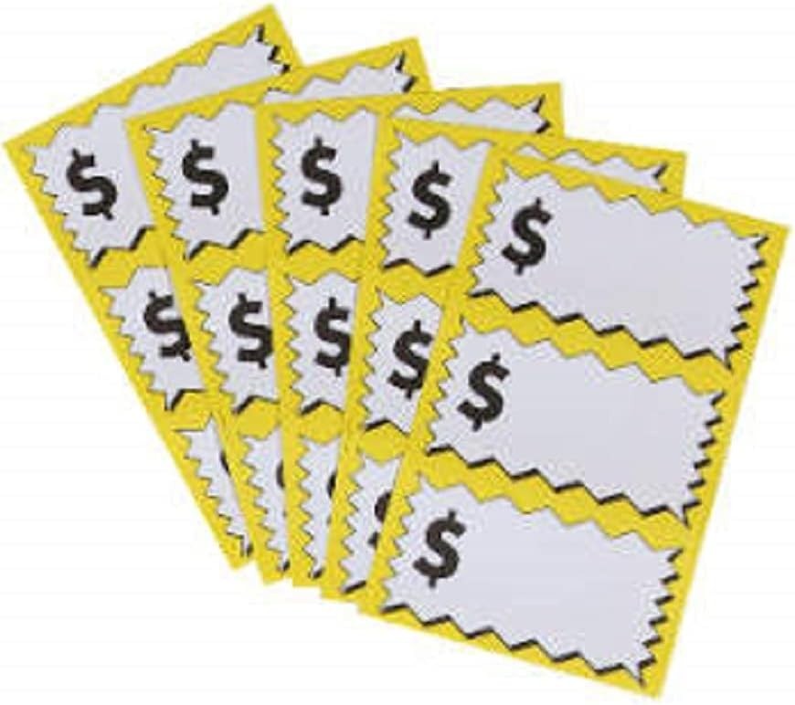 Complete Yard Sale Sign Kit: 3 Bright Neon Signs & 200 Pricing Stickers Included