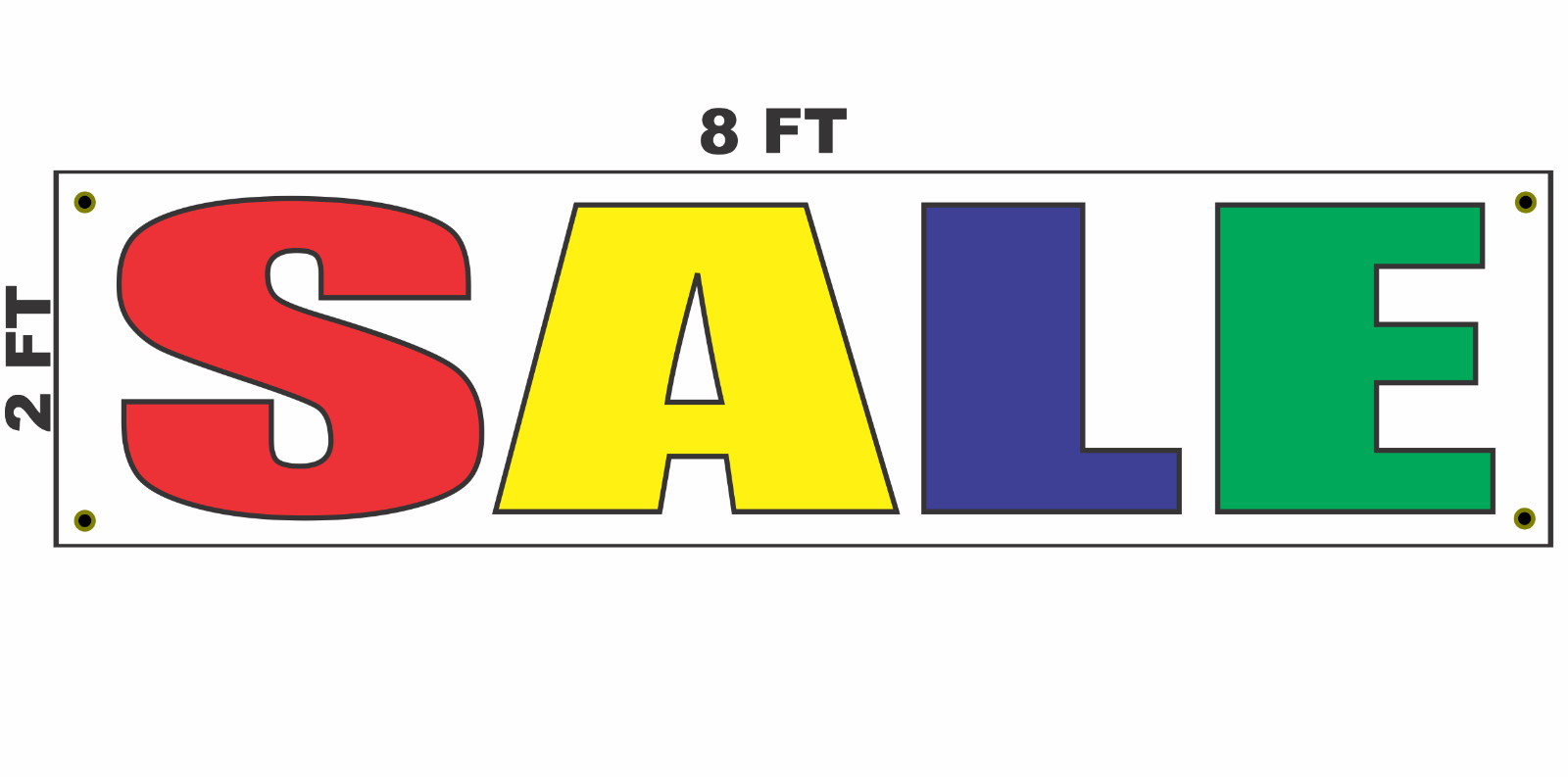 SALE multi color Banner Sign 2×8 for Business Convenience Corner Store Shop