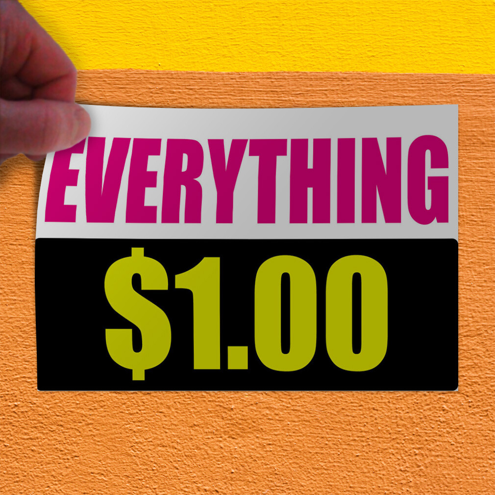 Decal Stickers Everything $1.00 Advertising Printing Vinyl Store Sign Label