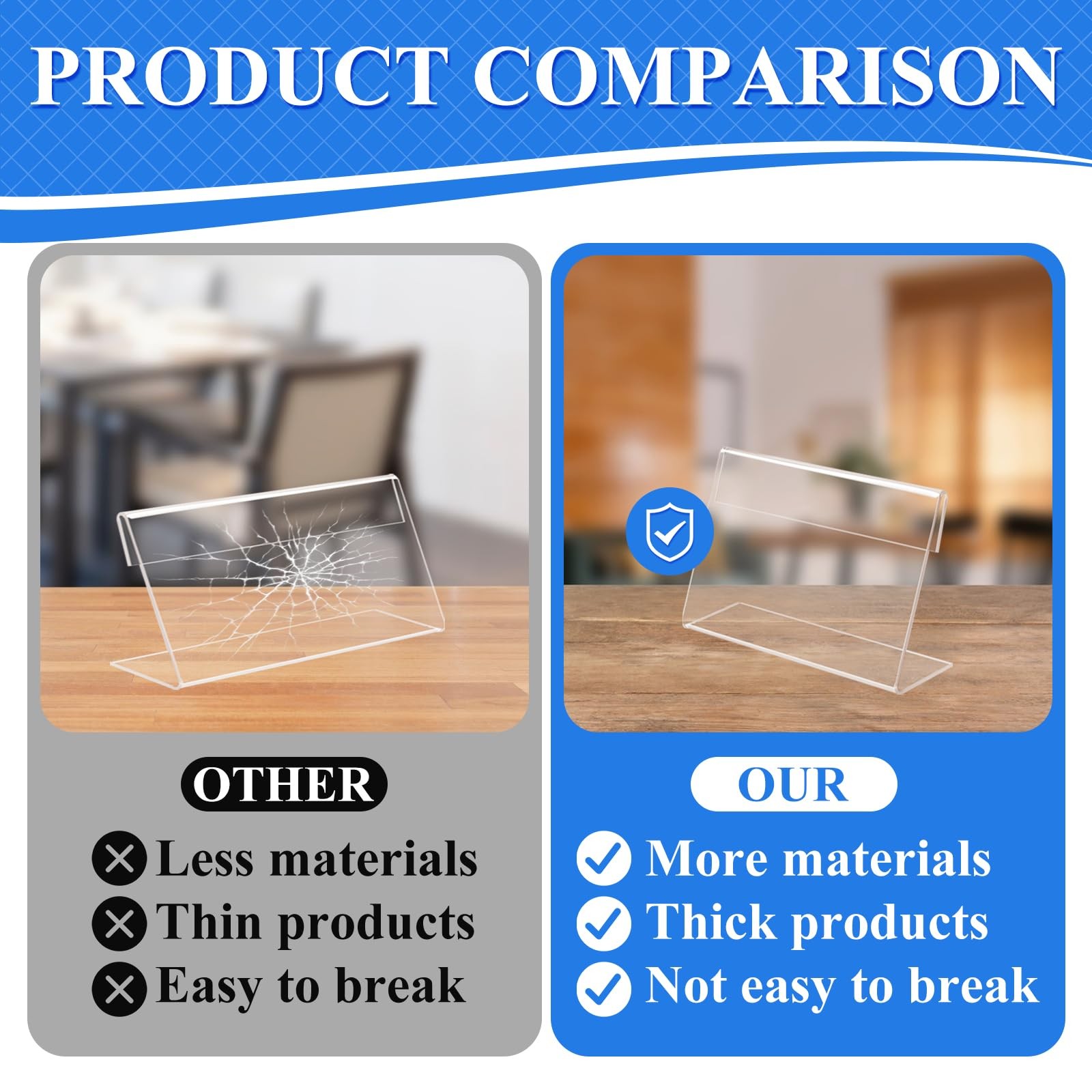 SBYURE 36 Mini Acrylic Sign Holder Name Card Price Tag Label clear