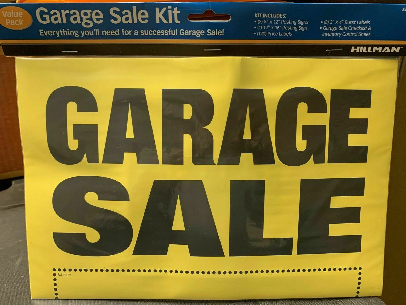 Hillman Garage Sale Sign Sign Tags Value Pack Kit 848623 Free Shipping