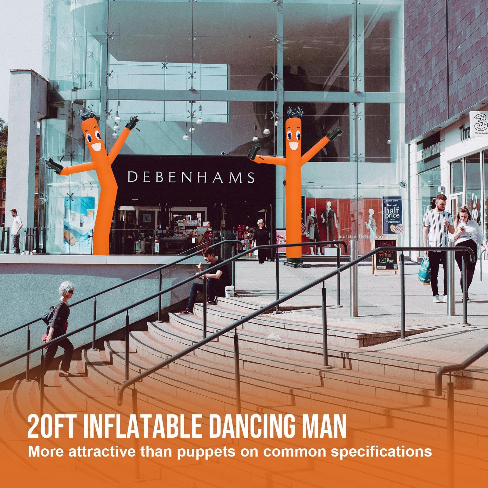 20 Ft Air Dancers Wacky Waving Inflatable Tube Man W/1HP Blower Fan