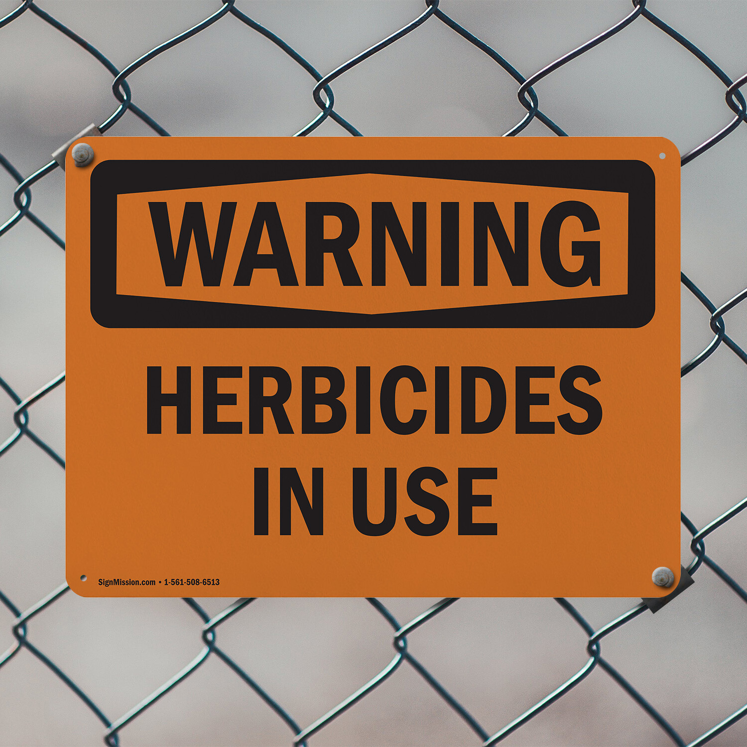 (2 Pack) Herbicides In Use OSHA Warning Sign Decal Metal Plastic