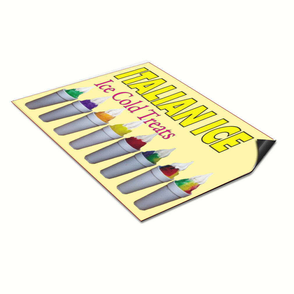 Car Magnet Set of 2 Italian Ice Ice Cold Treats Car Advertising Industrial Sign