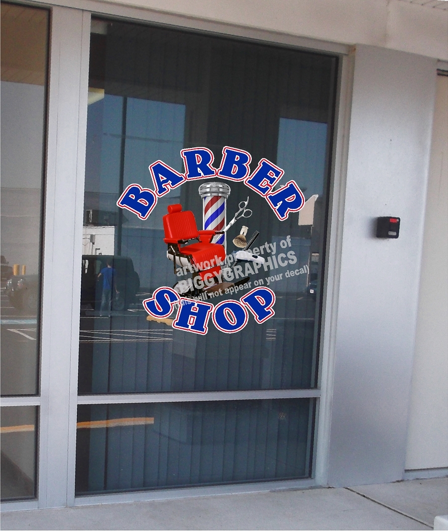 36″ X 36″ VINYL DECAL FOR BARBER SHOP HAIR DRESSER WALL OR WINDOW NEW!