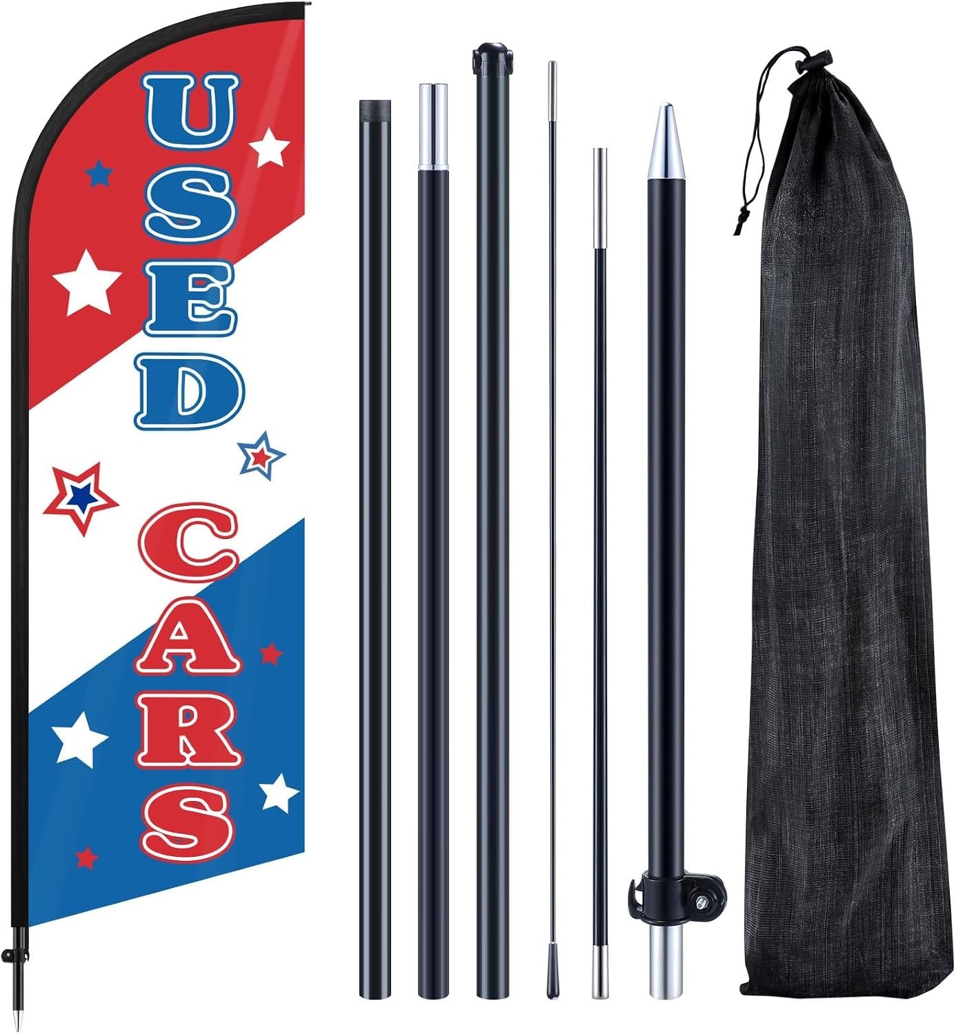 Promote Your Business with 7ft Used Cars Feather Flag – Complete Setup Included