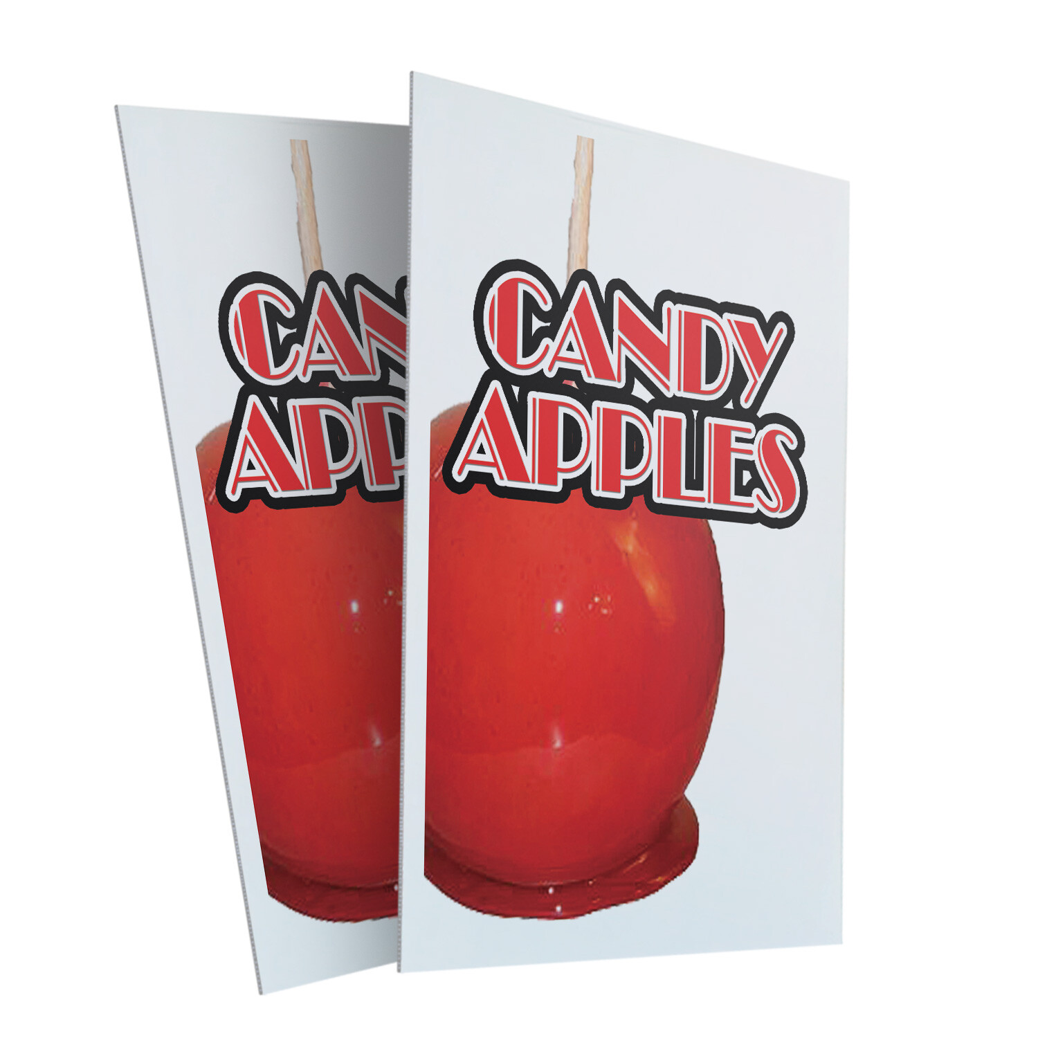 Candy Apples 24″ x 36″ 2 Pack Of Store Sign Plastic Or Decal