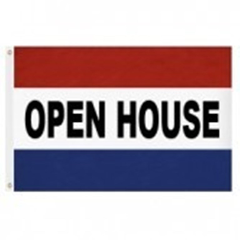 OPEN HOUSE Red White Blue Retail Business Message Flag 3×5 ft NYLON Made in USA