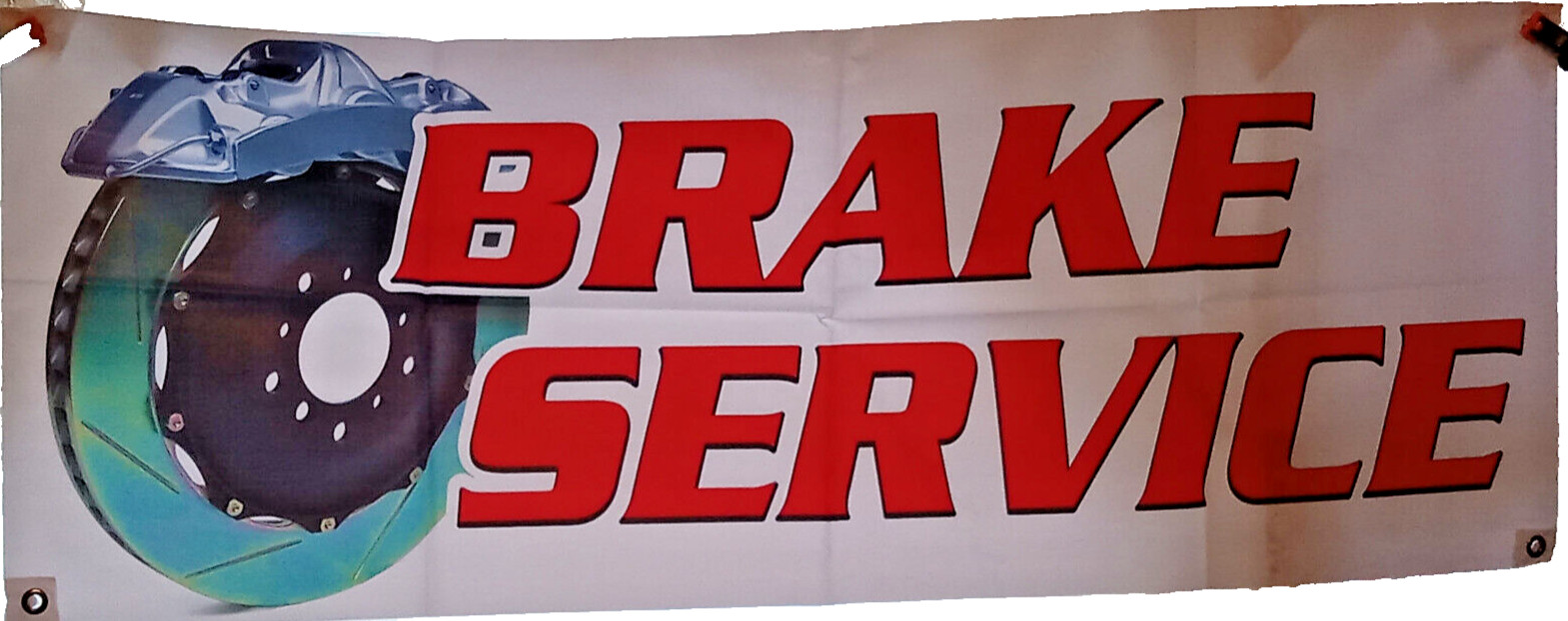 “BRAKE SERVICE ” Vinyl Banner – WINDOW HANGING SIGN FESTAPRINT 18″X48″