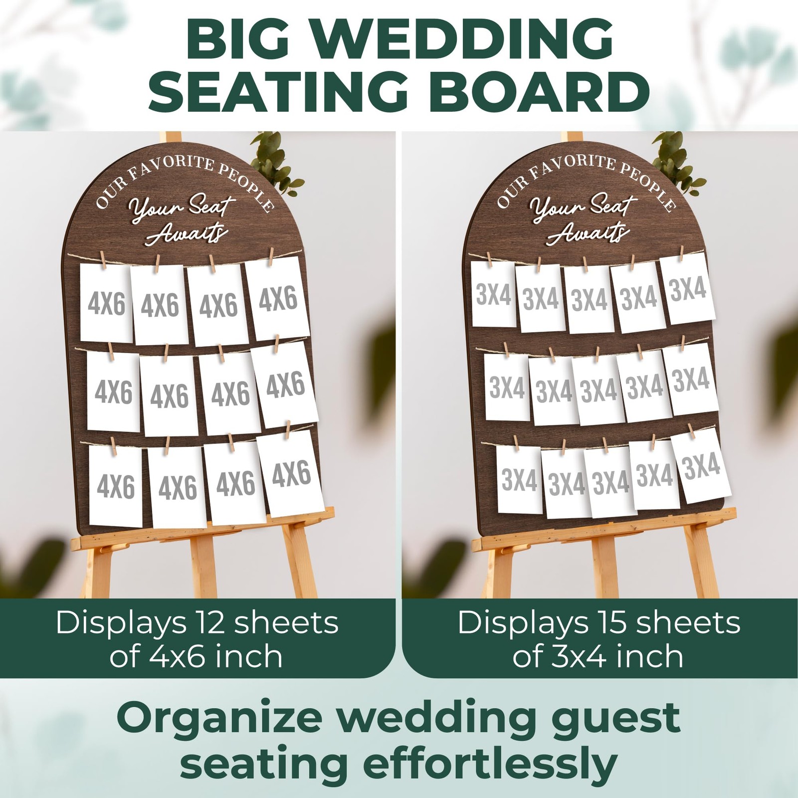 Wedding Seating Chart Board Display For Wedding Reception Decor – Rustic Seat…