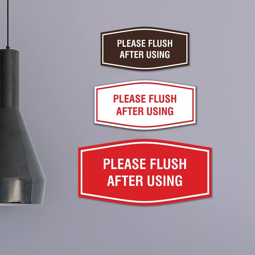 Fancy Please Flush After Using Sign Black – Large 1 Pack