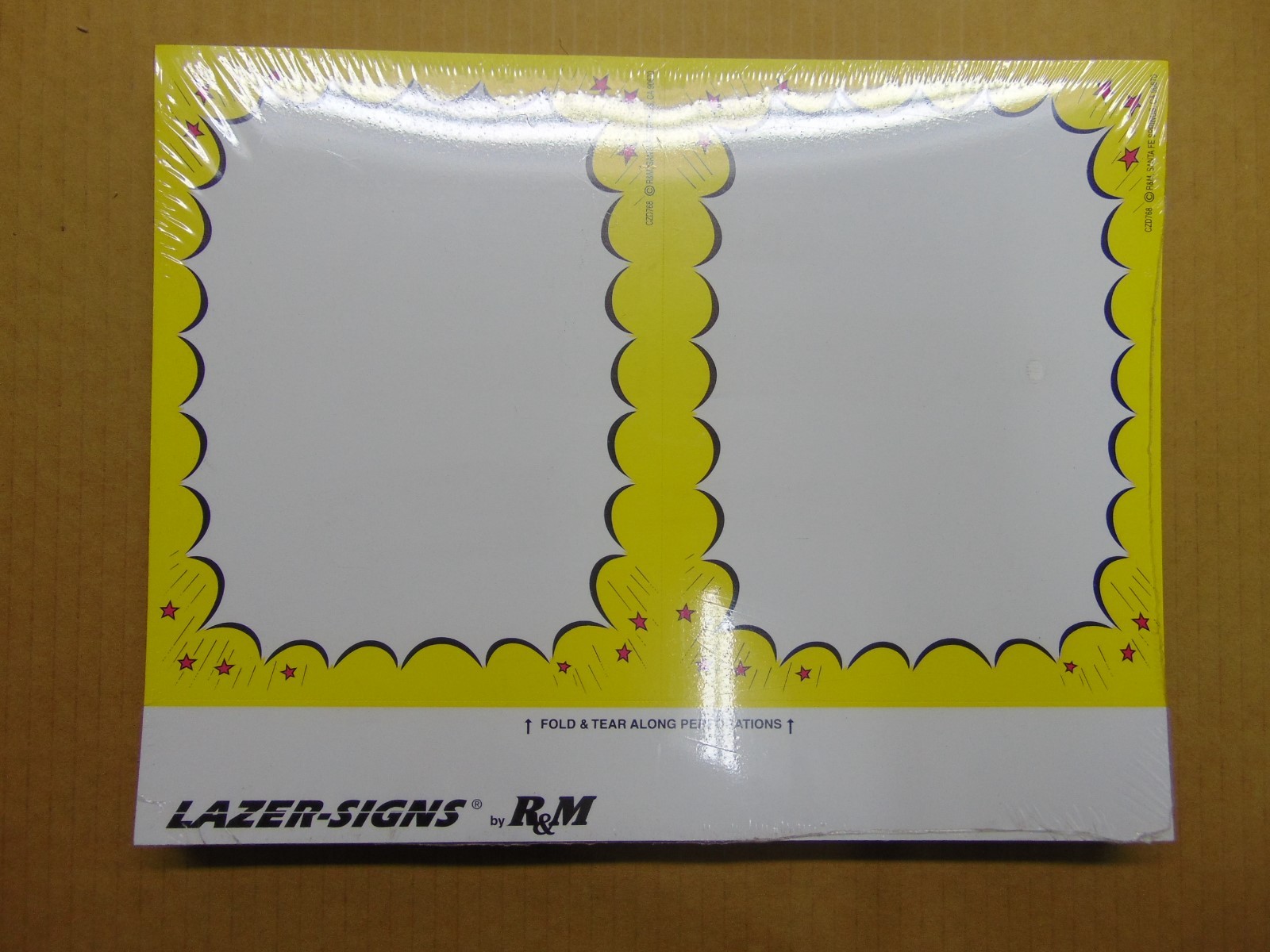 200 – 5.5″ x 7″ Yellow Border Business Retail Sale Sign Cards, Printable!