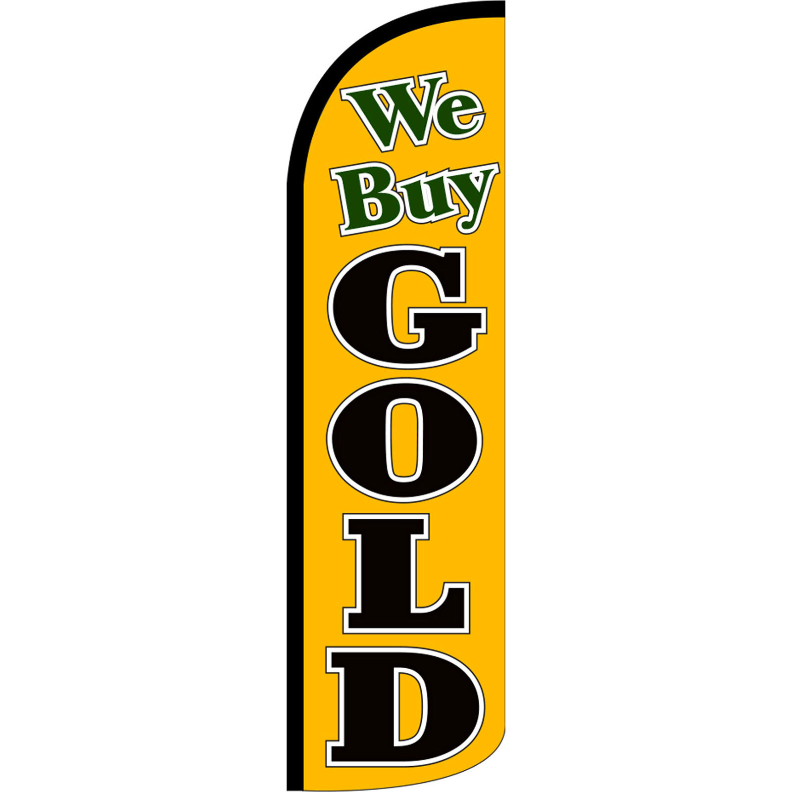We Buy Gold Yellow 3 ft X 11 1/2 ft Windless Swooper Flag (Flag Only)