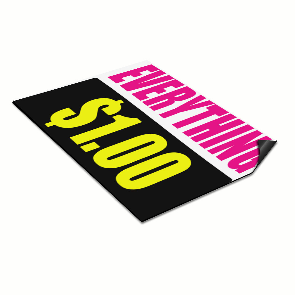 Car Magnet Set of 2 Everything $1.00 Advertising Printing Industrial Sign