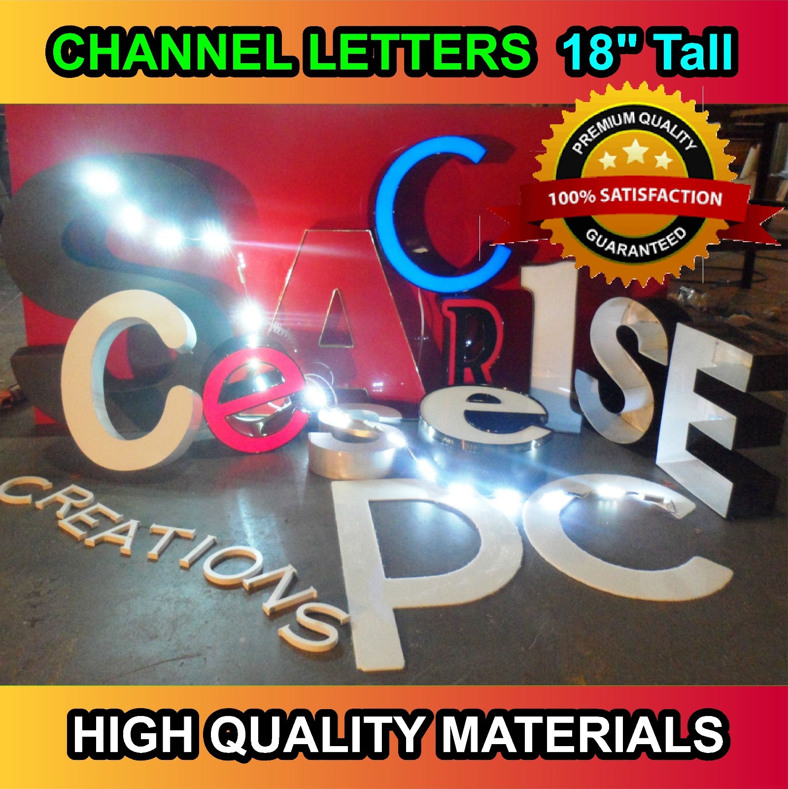 18″ LED CHANNEL LETTERS for Store Signs- Superior quality made in US