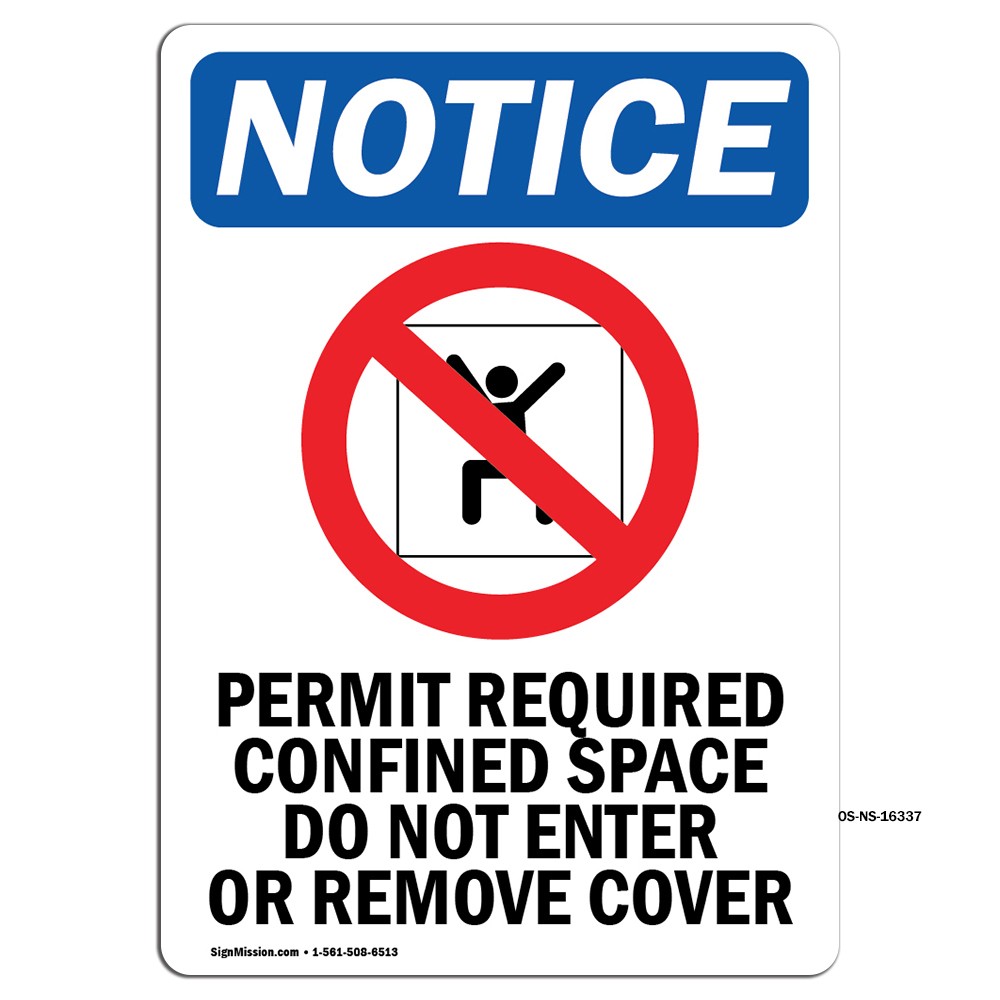 NOTICE Permit Required With Symbol OSHA Notice Sign Metal Plastic Decal