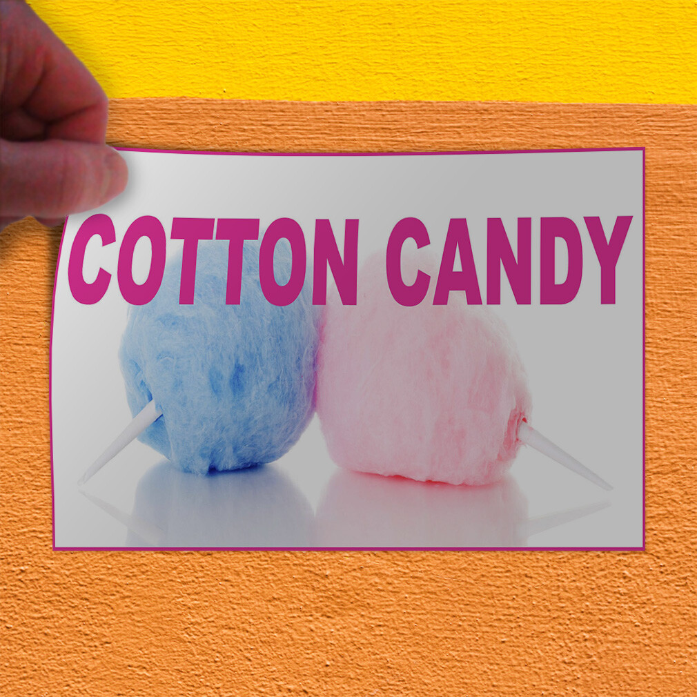 Decal Stickers Cotton Candy Food and Drink Vinyl Store Sign Label Retail