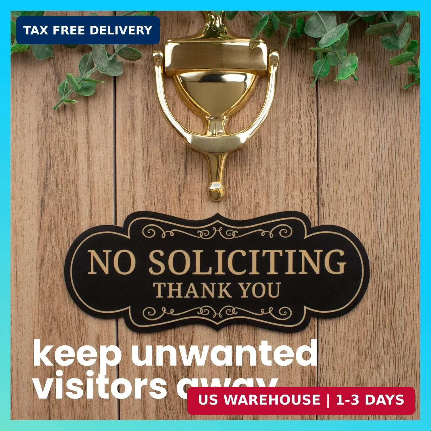 ExcelMark Premium No Soliciting Sign for House – Made in the USA (Small – 2″x 5″