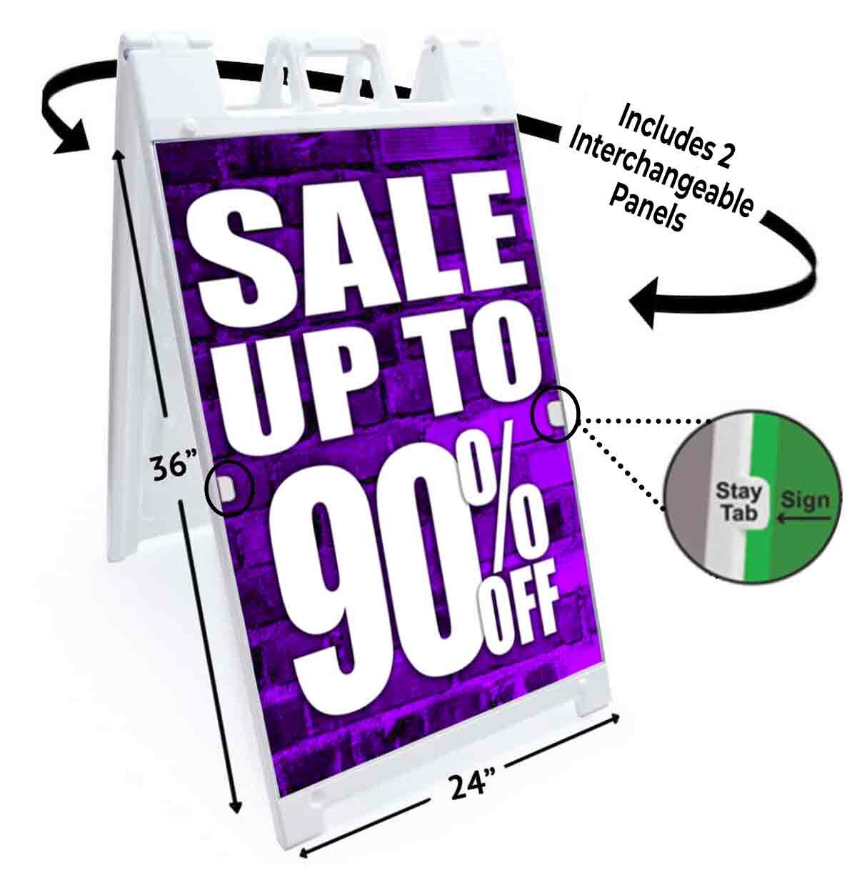 SALE UP TO 90% OFF Signicade 24×36 Aframe Sidewalk Sign Banner Decal DISCOUNT
