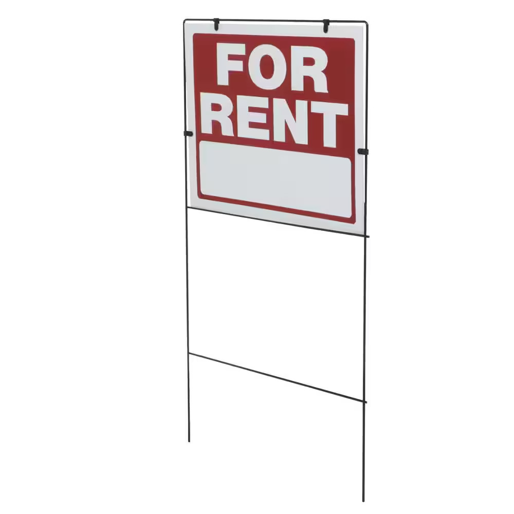 18 In. X 24 In. Plastic for Rent Yard Sign and Holder