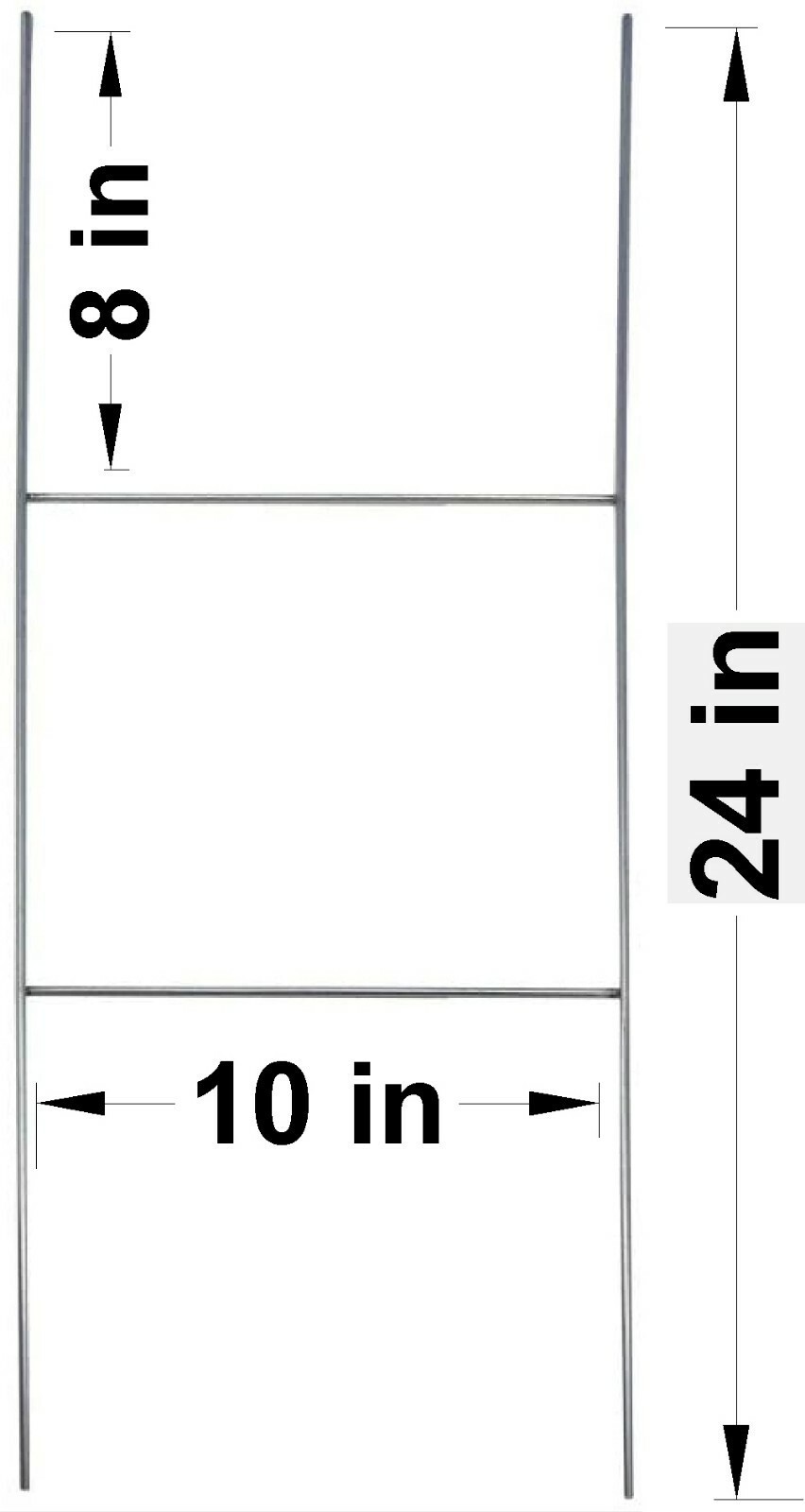 50 Pack of 10×24 Inch Wire Step Stakes Holder Yard Sign Metal Corrugated Stands