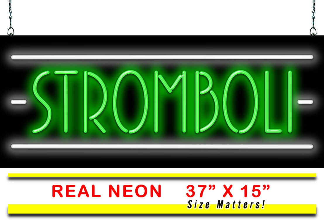 Stromboli Neon Sign REAL Neon Window Sign Hand Bent Glass Easy Installation