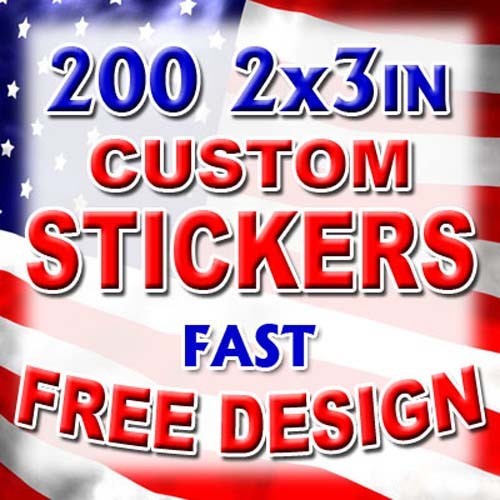 200 2×3 Custom Printed Full Color Vinyl Stickers Decals Company Product Labels