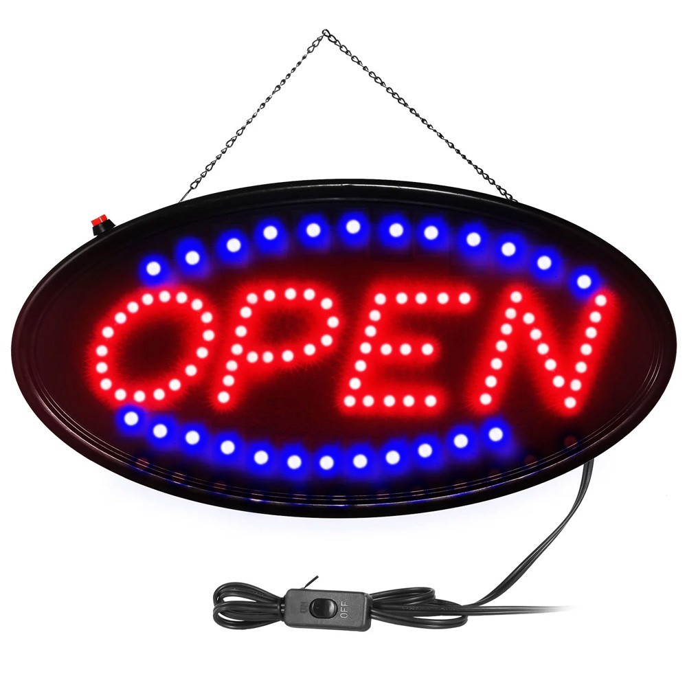 Animated Motion Ultra Bright OPEN Business Sign Store LED Neon Light with ON/OFF