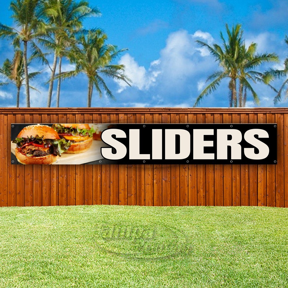 SLIDERS Advertising Burgers Food Restaurant Vinyl Banner Flag Sign USA XL02268