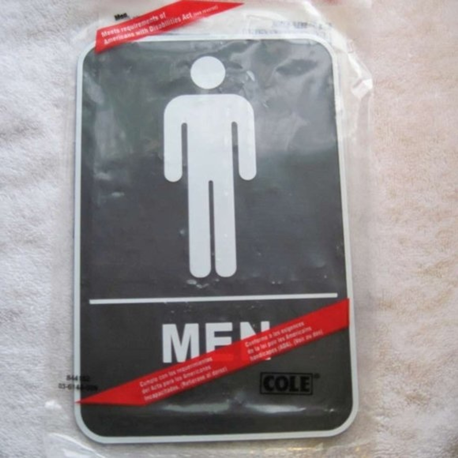 MEN & WOMEN SET 6 x 9″ ADA Braille Restroom Sign Self Stick Tactile Hillman Cole