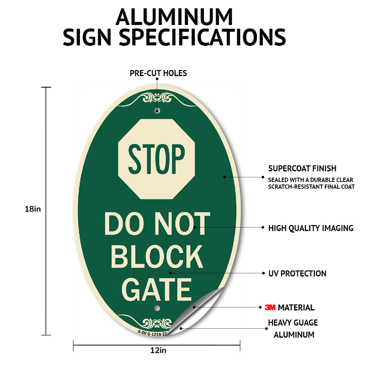 Designer Sign Parking with Arrow Pointing Left 12″ x 18″ Metal Sign