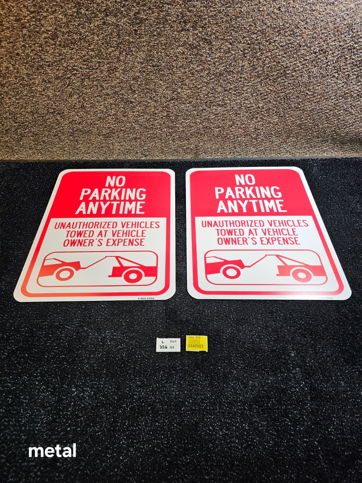 (QTY 2) No Parking Anytime 18 in. x 24 in. Aluminum Signage A-1824-23764