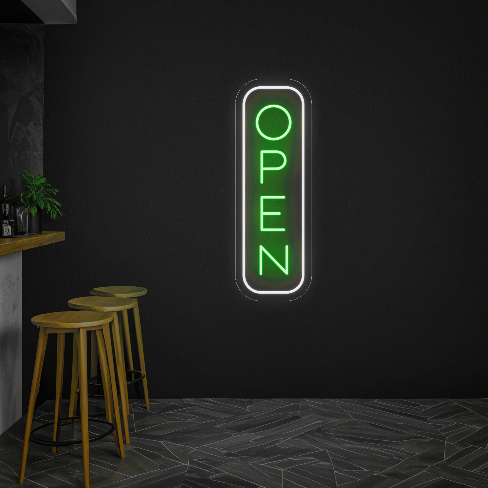 Neon Outdoor Vertical Open Sign, Waterproof LED Neon for Businesses