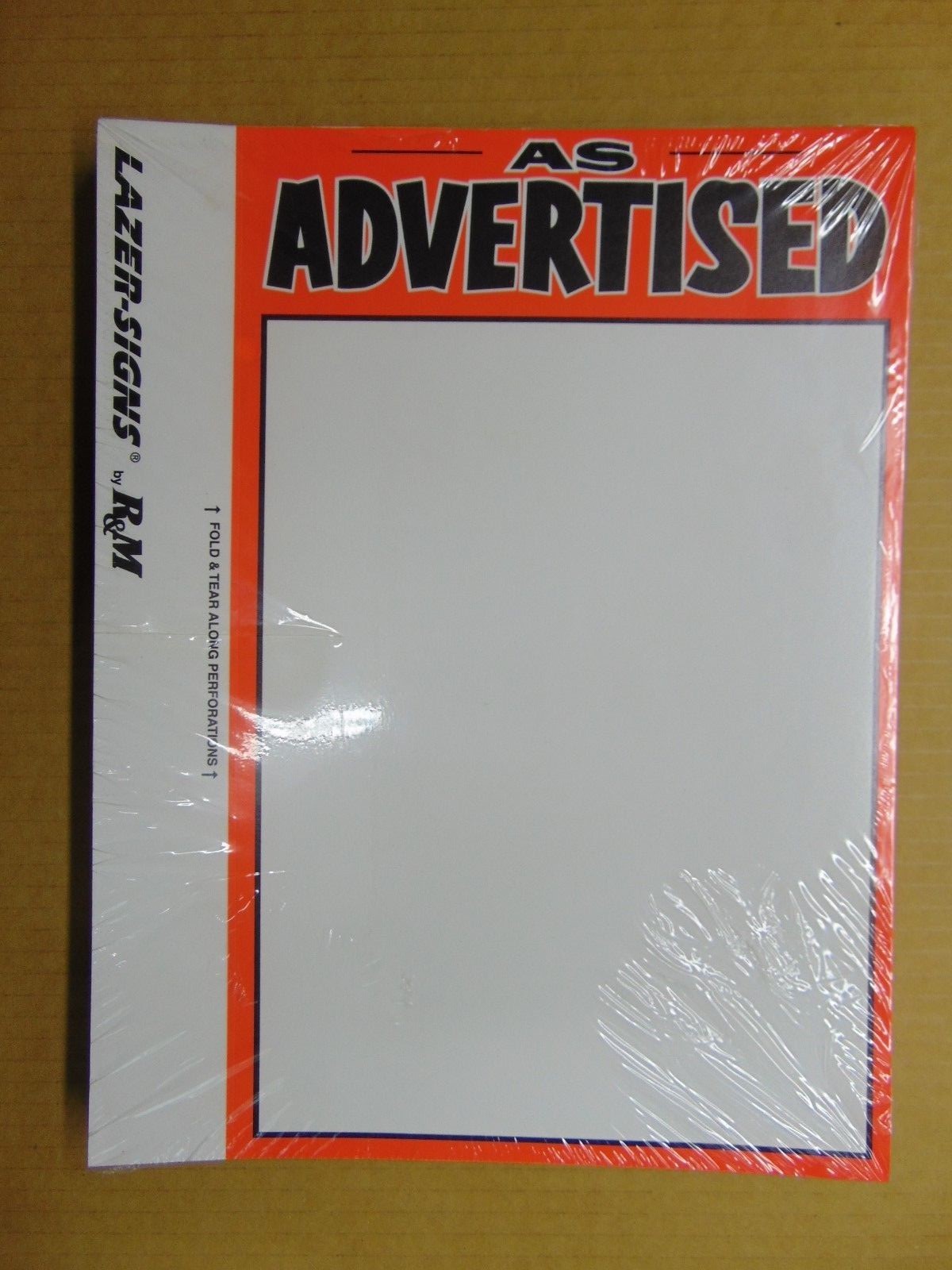 100 Blank 7″ x 11″ As Advertised Business Retail Sale Sign Cards, Printable!