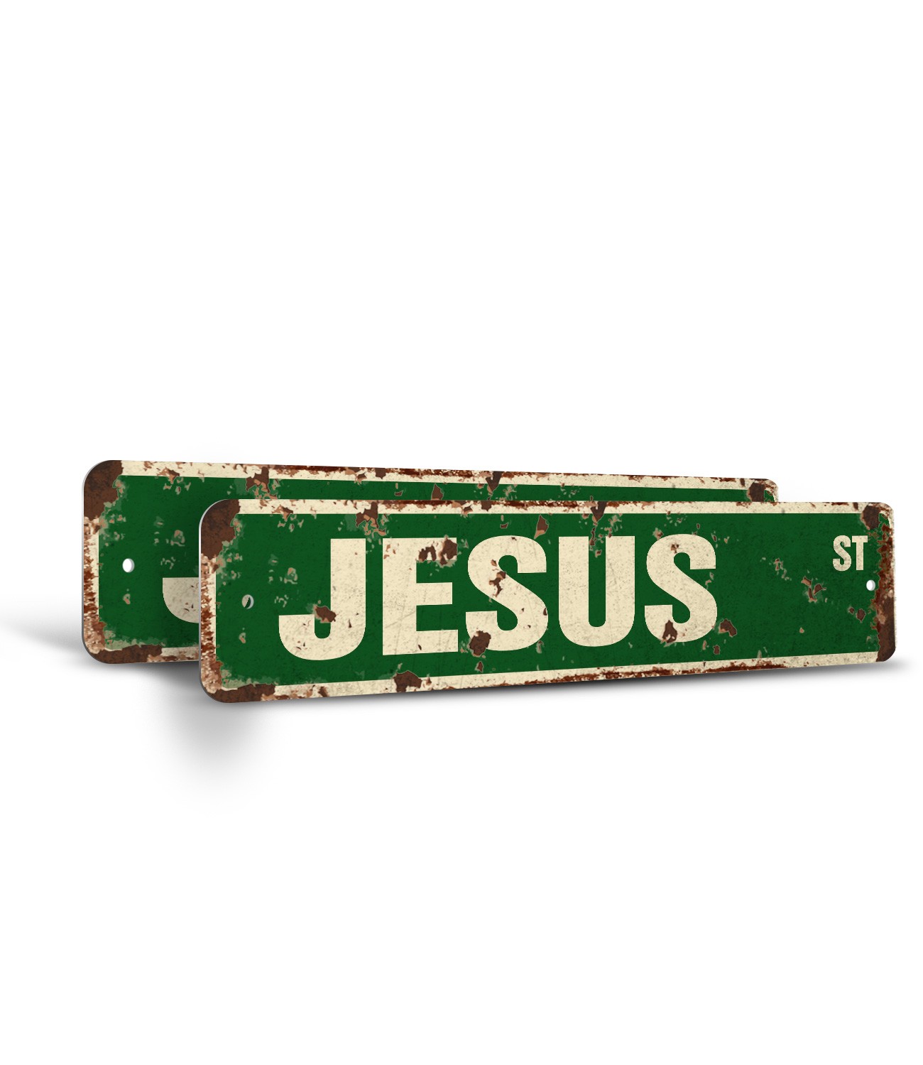 JESUS Vintage Style Street Sign Plastic Metal Road Sign Childrens Name Room Sign