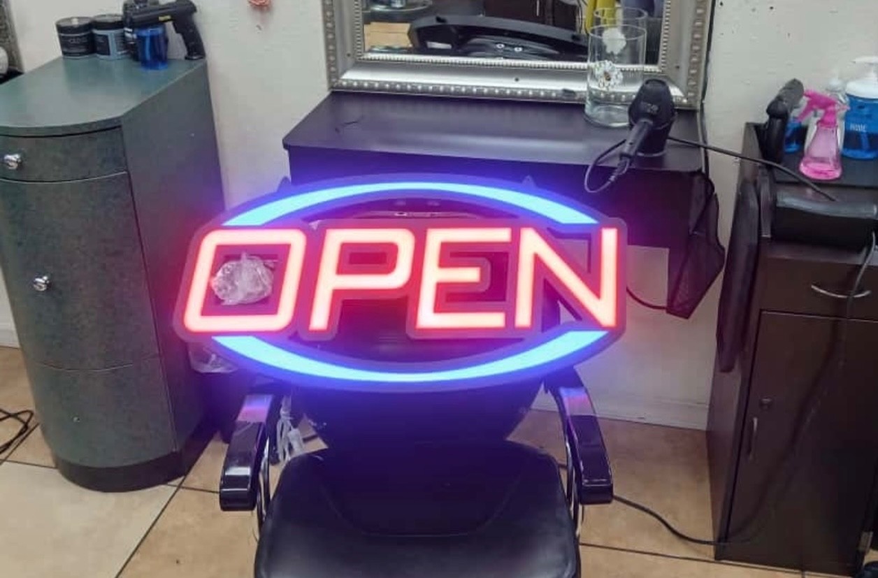 ABS plastic case OPEN sign DC12v with adapter and accessories