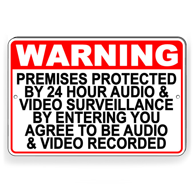 Protected By Recorded Audio & Video Surveillance Metal Sign 3 SIZES warning S049