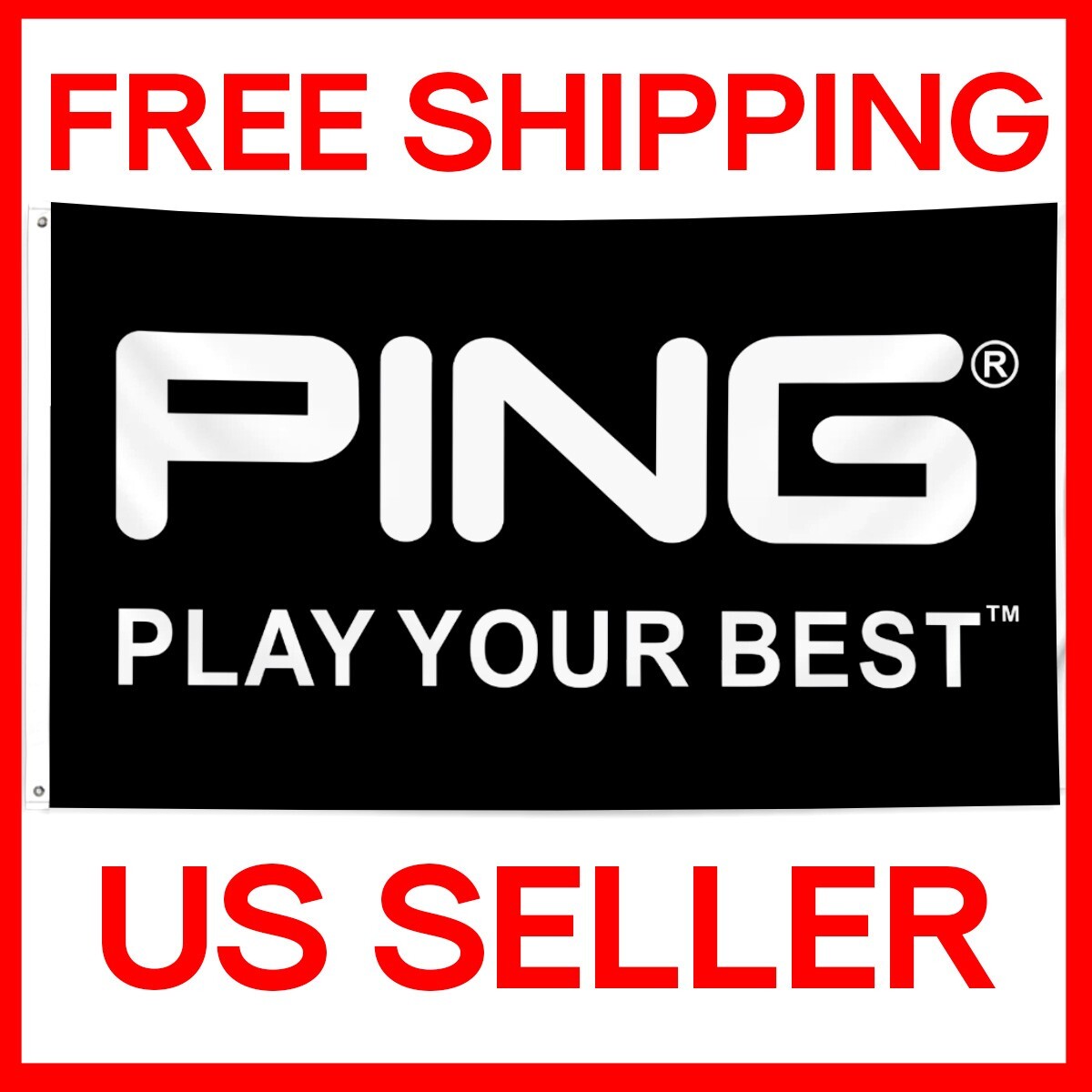 Ping Golf Banner Black 3×5 FT Flag Big Golfer Golf Course Pro Shop Clubs