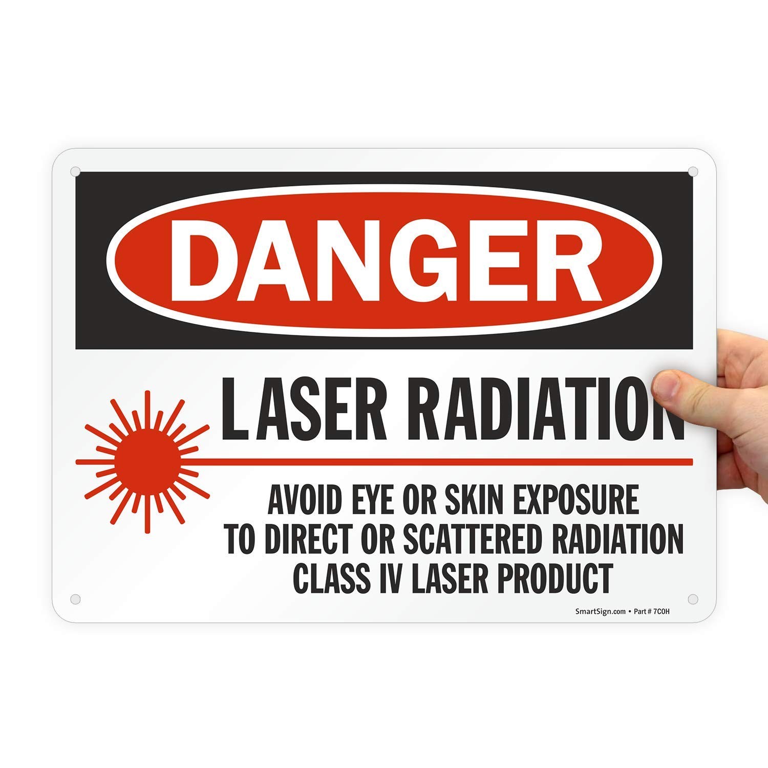 U91829NA_10x14 Danger Laser Radiation Avoid Exposure Sign 10×14 Inch Alum