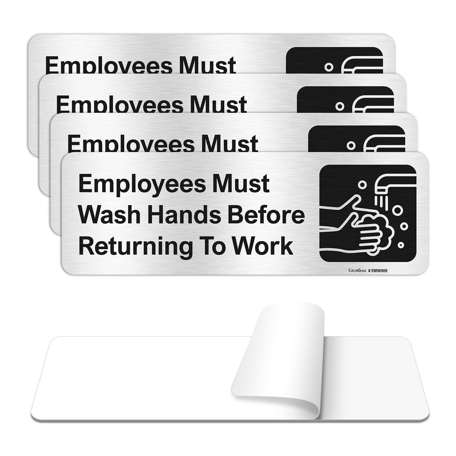 GicnKeuz Employees Must Wash Hands Before Returning to Work Sign,9 x 3 Inches Ha