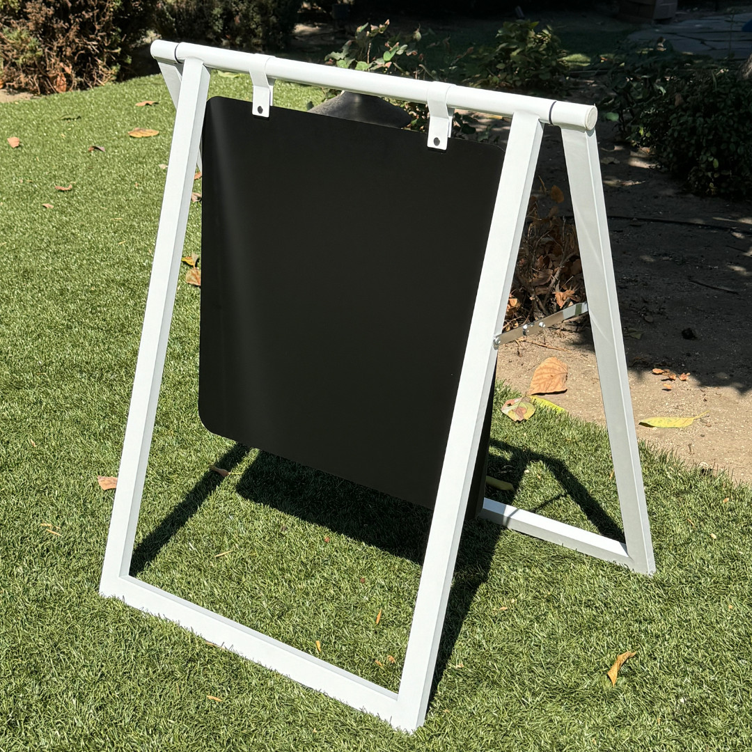 Pop-Up Metal Large A Frame Sign 24″ x 30″, Black Frame w/Black Board