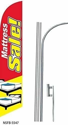 MATTRESS SALE red/yel 15′ Swooper #8 Feather Flag KIT with pole+spike