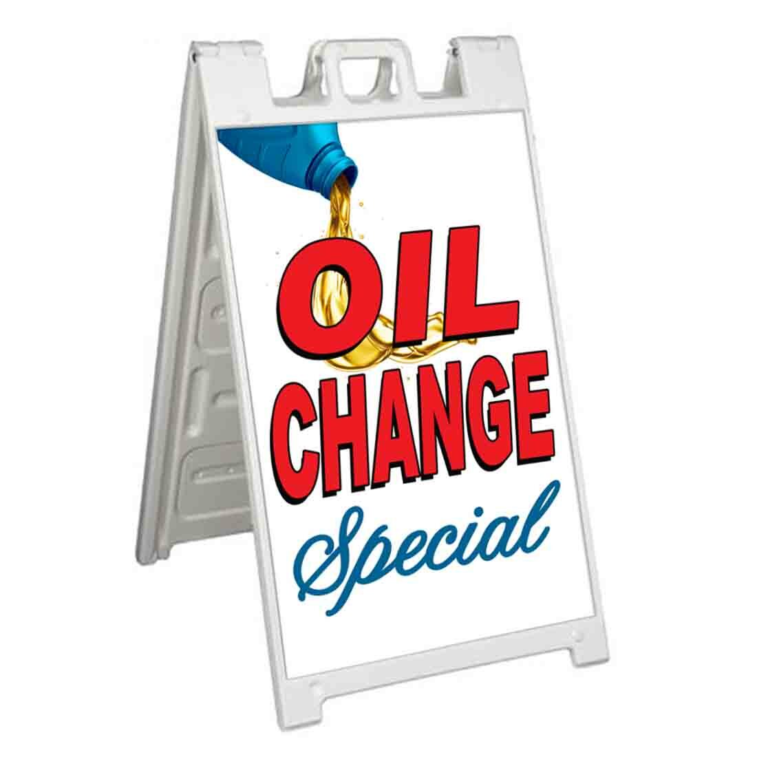 OIL CHANGE SPECIALS Signicade 24×36 Aframe Sidewalk Sign Banner Decal AUTO