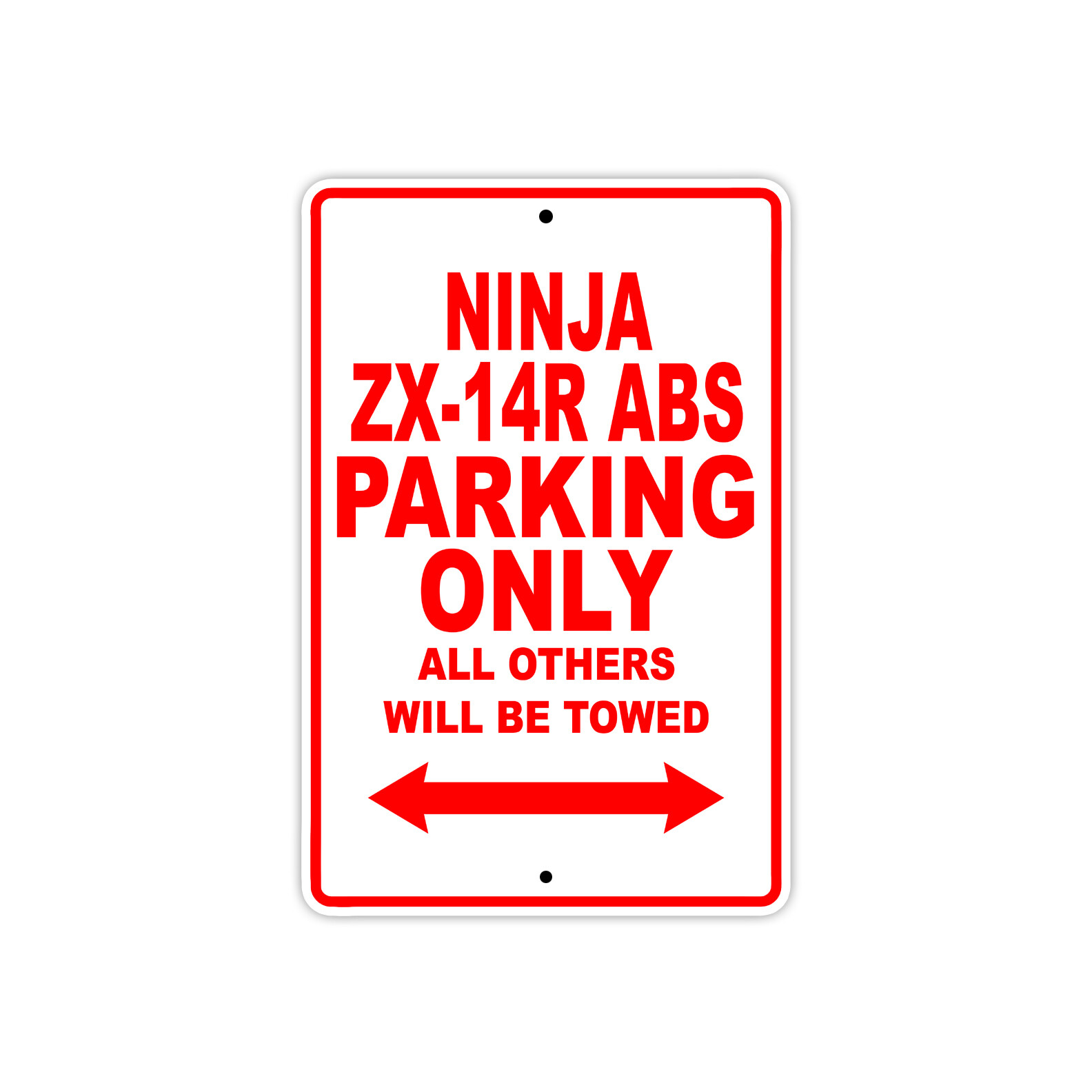 Ninja ZX-14R ABS Parking Only Motorcycle Bike Notice Novelty Aluminum Metal Sign