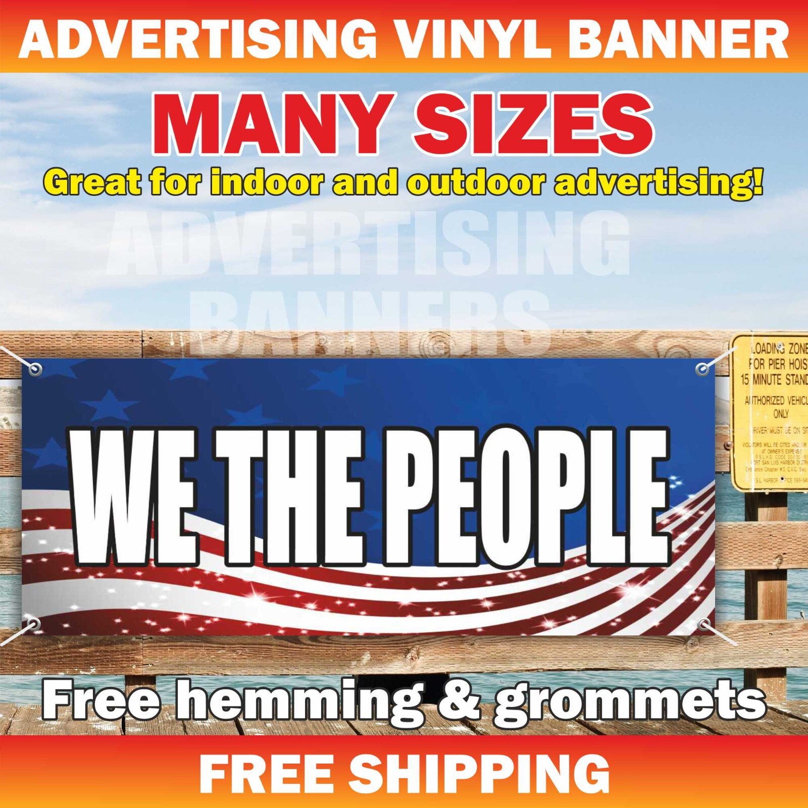 WE THE PEOPLE Advertising Banner Vinyl Sign AMERICA CONSTITUTION Free Shipping