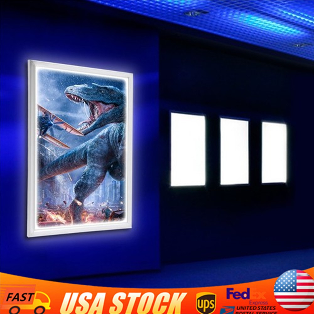 New LED Backlit Movie Poster Art Picture Frame Light Box Advertising Display